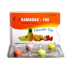 Kamagra 4顆裝 印度水果味軟咀嚼片威爾鋼 可直接咬碎吞服 Viagra (Sildenafil 100mg) 